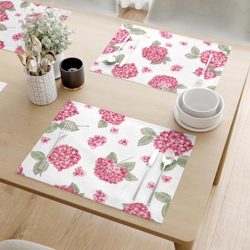 Prostírání na stůl Loneta - růžové květy hortenzie - sada 2ks