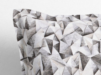 Dekorační povlak na polštář s ozdobným lemem Loneta - šedé žíhané tvary