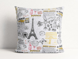 Bavlněný povlak na polštář - symboly Paříže