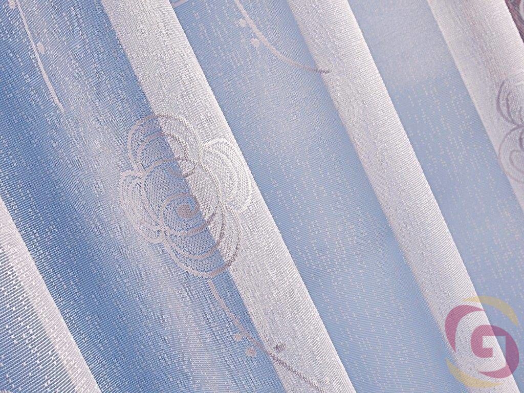 Žakárová záclona vzor květy - detail 1