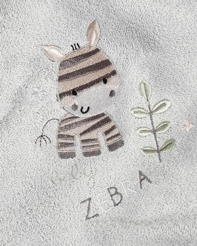 Dětská froté osuška Lili 100x100 cm šedá - zebra
