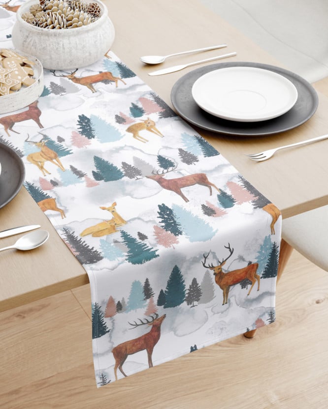 Běhoun na stůl Loneta - malovaní jeleni a srnky