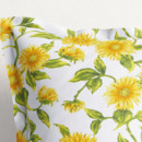 Bavlněný povlak na polštář s ozdobným lemem - slunečnice