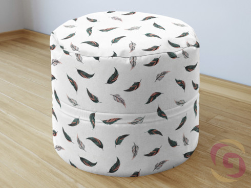Bavlněný sedací bobek - vzor hedvábná peříčka na bílém