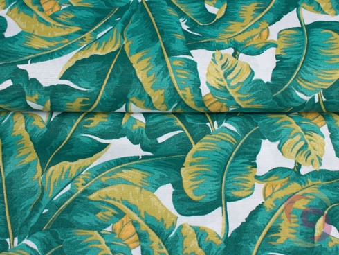 Dekorační látka vzor tropické listy - detail 1