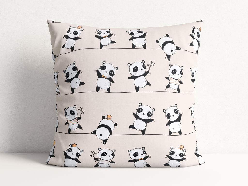 Dětský bavlněný povlak na polštář - tančící pandy