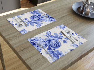 Prostírání na stůl LONETA - vzor velké modré růže - sada 2ks