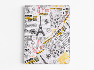 Bavlněné napínací prostěradlo - symboly Paříže