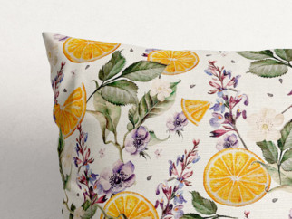 Dekorační povlak na polštář Loneta - pomeranče a květiny