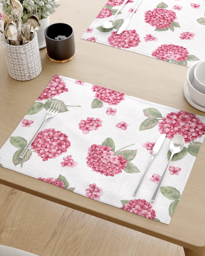 Prostírání na stůl Loneta - růžové květy hortenzie - sada 2ks