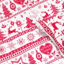 Vánoční bavlněné ložní povlečení - vzor B-1068 červené vánoční symboly na bílém