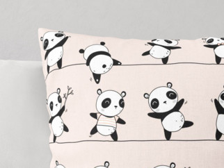 Dětský bavlněný povlak na polštář - vzor tančící pandy