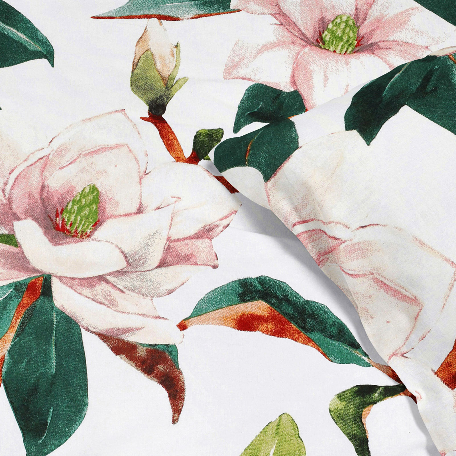 Bavlněné ložní povlečení - magnolie s listy