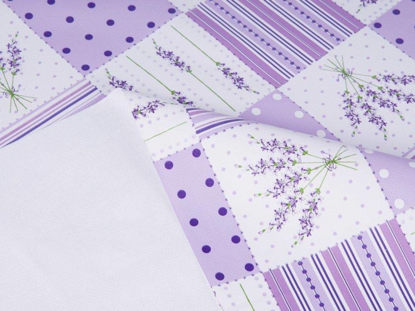 PVC ubrusovina s textilním podkladem - fialová levandule
