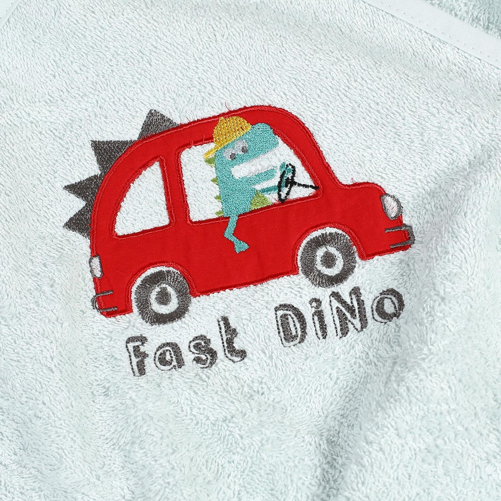 Dětský froté ručník Lili 30x50 cm světle modrý - dinosaur v autíčku