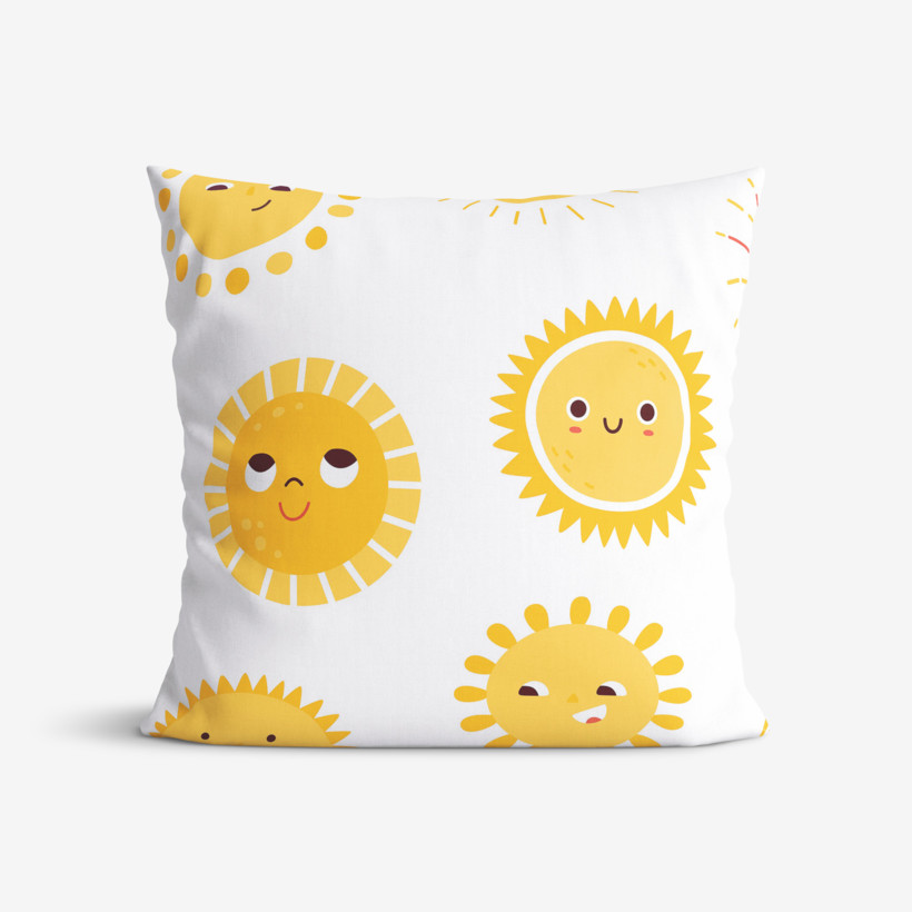 Dětský bavlněný povlak na polštář - usměvavá sluníčka