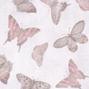 Dekorační látka Loneta - růžoví motýli - šířka 140 cm