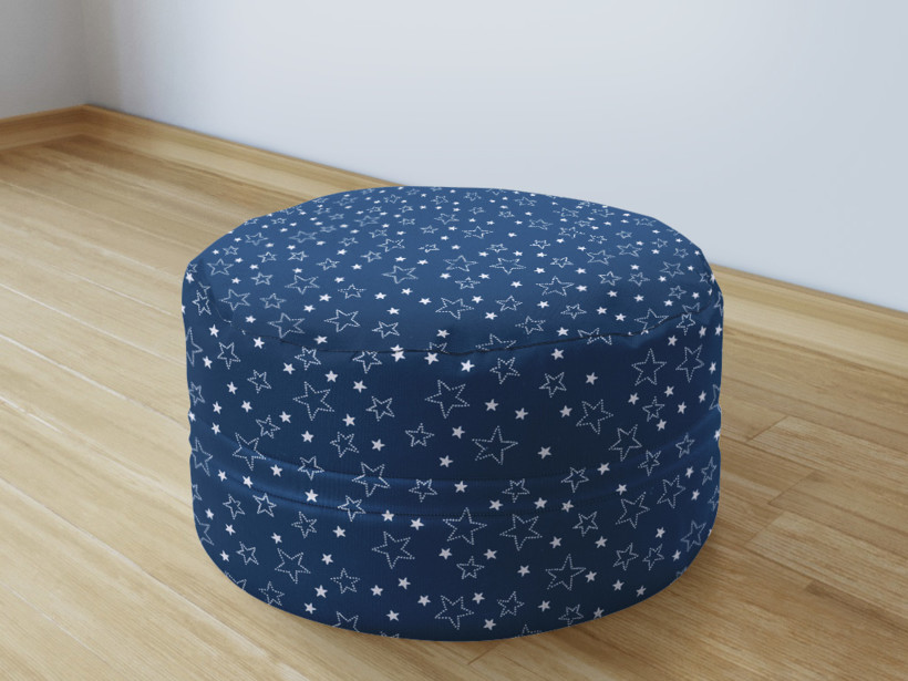 Bavlněný sedací bobek 50x20cm - bílé hvězdičky na modrém
