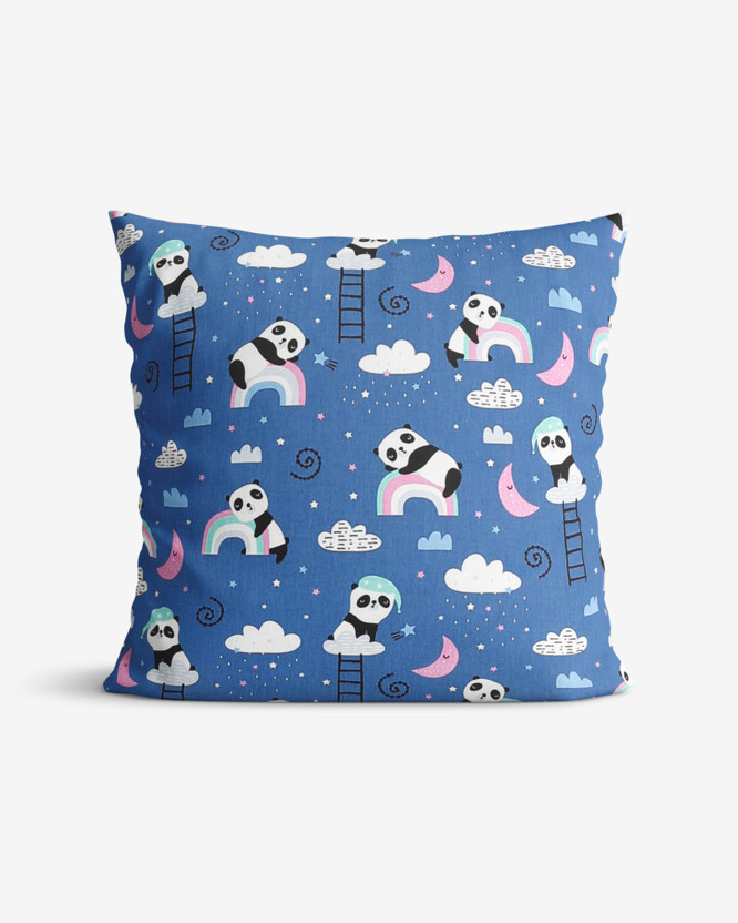 Dětský bavlněný povlak na polštář - pandy na noční obloze