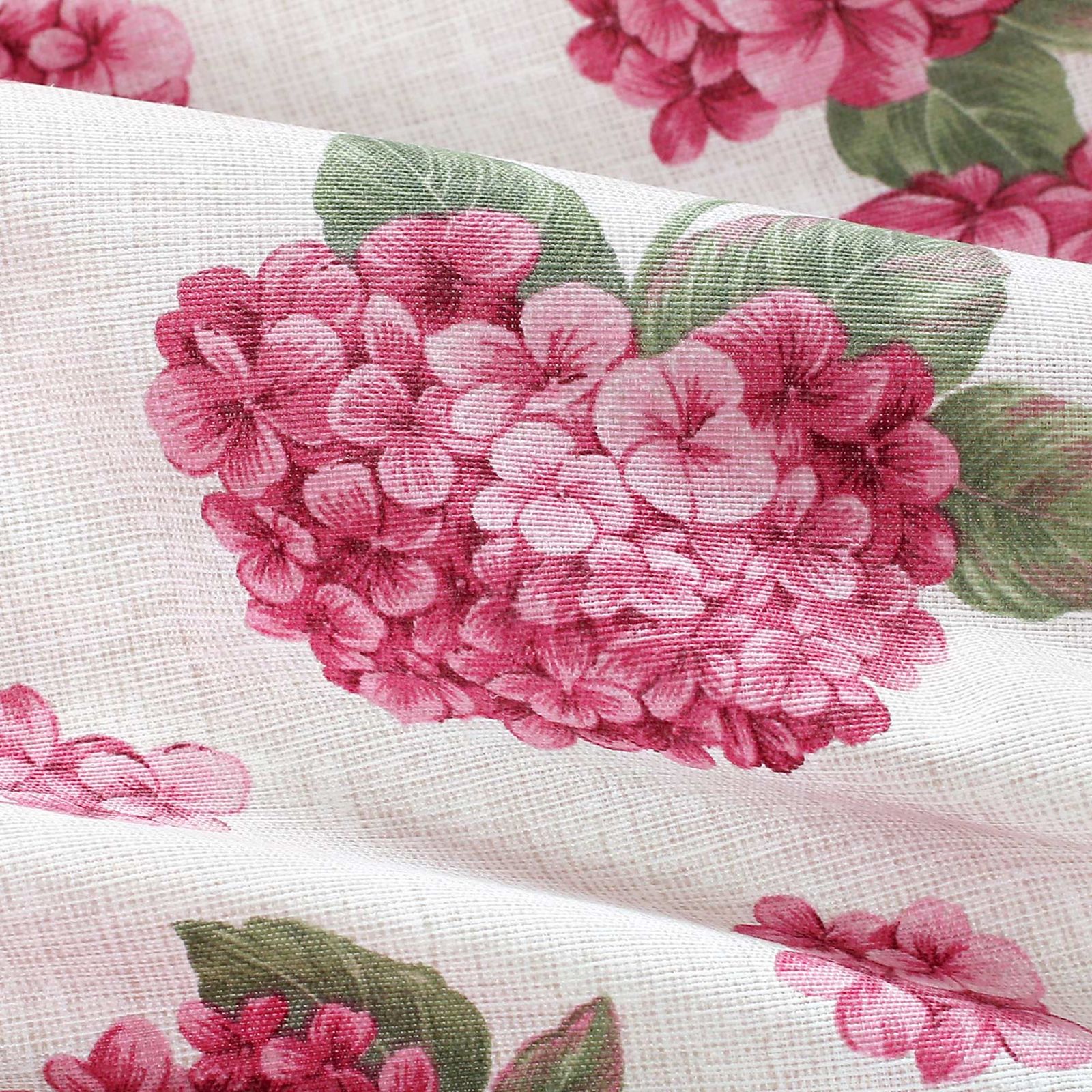 Dekorační látka Loneta - růžové květy hortenzie