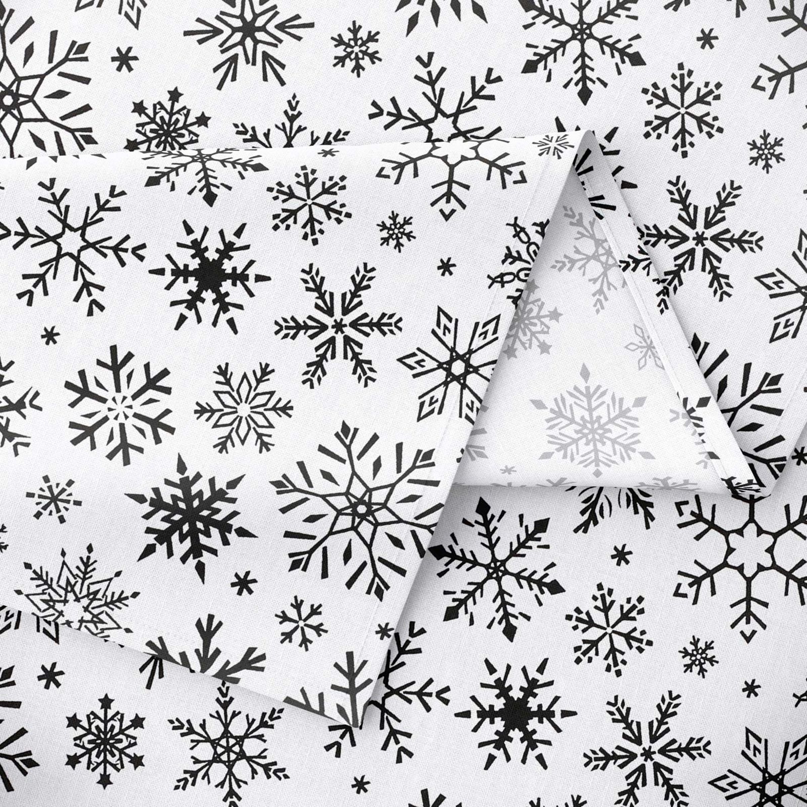 Vánoční hranatý ubrus 100% bavlněné plátno - sněhové vločky