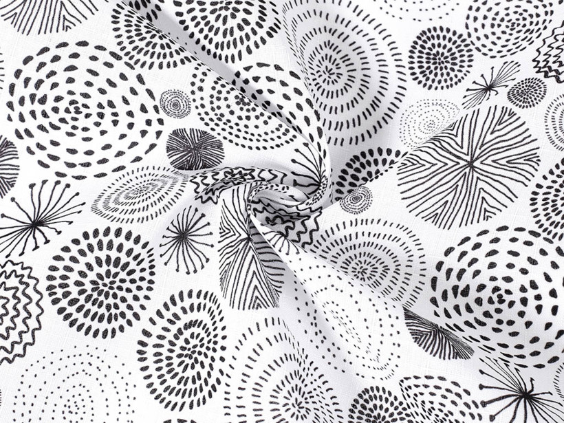 Teflonová látka na ubrusy - abstraktní kruhy