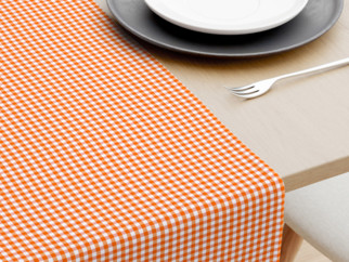 Běhoun na stůl Menorca - malé oranžové a bílé kostičky