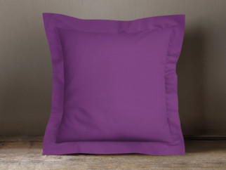 Bavlněný povlak na polštář s ozdobným lemem - fialový