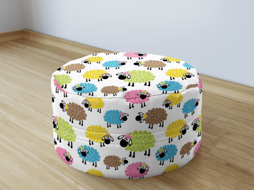 Dětský bavlněný sedací bobek 50x20cm - barevné ovečky