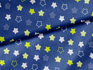 Dětské krepové povlečení - vzor 746 hvězdy na tmavě modrém