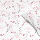 Bavlněné ložní povlečení - japonské květy na bílém