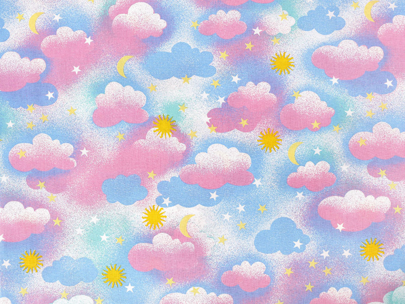 Bavlněné plátno - pohádková obloha