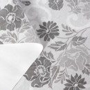 PVC ubrusovina s textilním podkladem - vzor šedé květy - metráž š. 140 cm