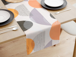 Běhoun na stůl 100% bavlněné plátno - barevné abstraktní tvary