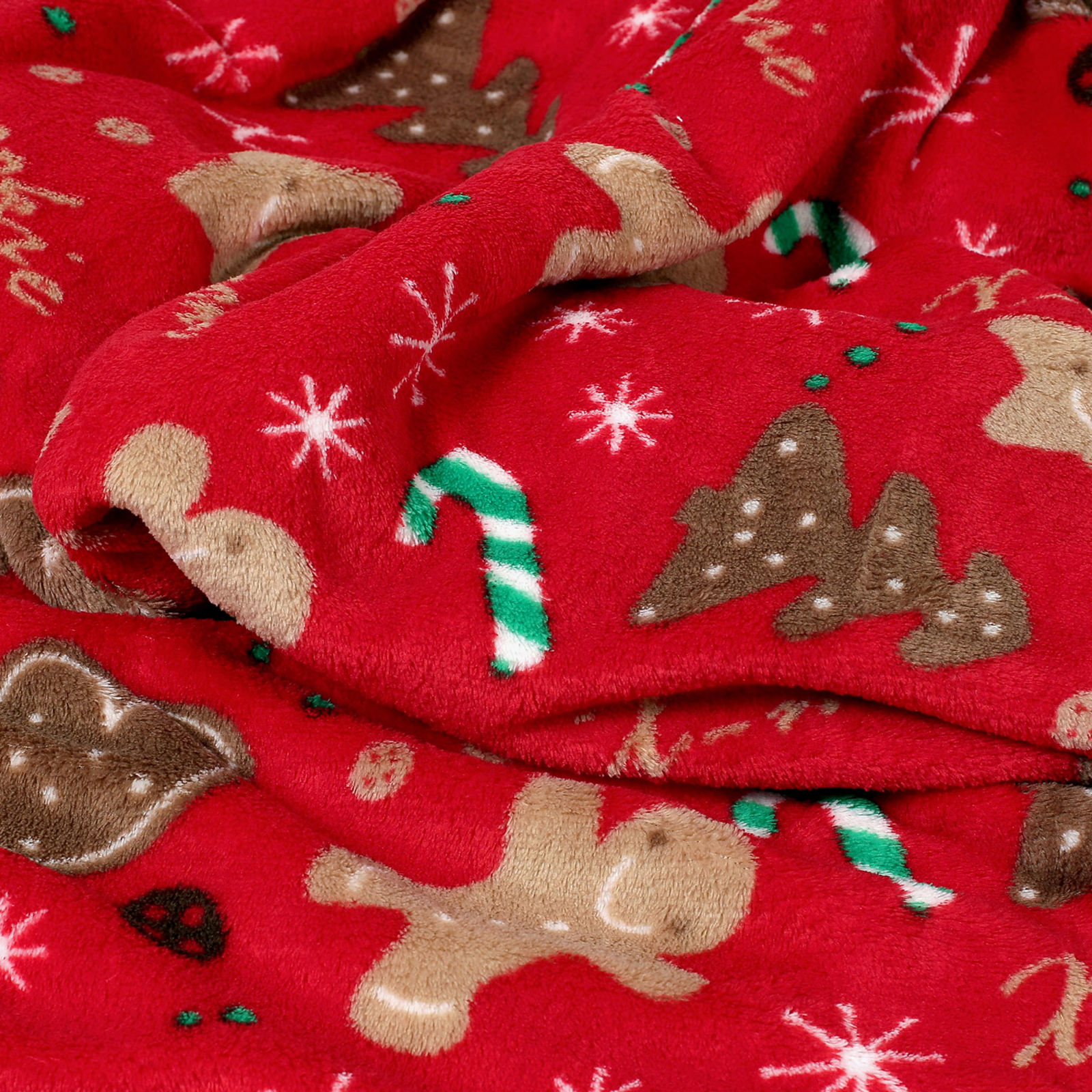 Vánoční deka z mikrovlákna - perníkové dekorace