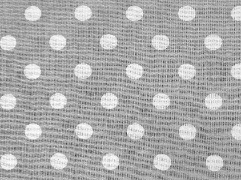 Bavlněné plátno - bílé puntíky na šedém