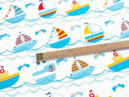 Bavlněné plátno SIMONA - vzor 636 loďky - metráž š. 160cm