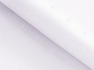 Sváteční běhoun na stůl teflonový - bílý s fialovým nádechem s lesklými obdélníčky