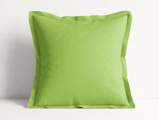 Bavlněný povlak na polštář s ozdobným lemem - zelený