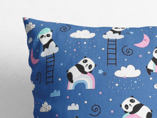 Dětský bavlněný povlak na polštář - pandy na noční obloze