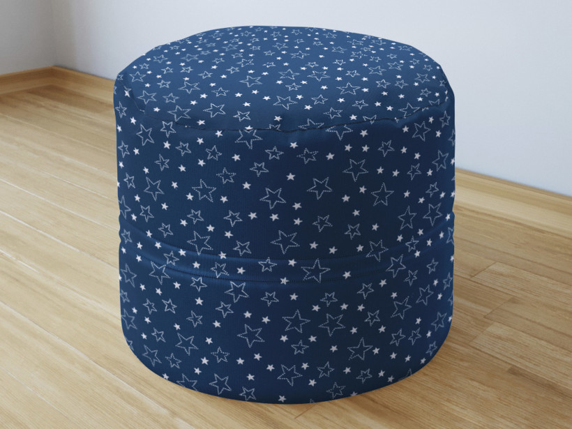 Bavlněný sedací bobek 50x40cm - bílé hvězdičky na modrém