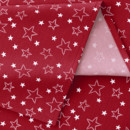 Oválný bavlněný ubrus - vzor bílé hvězdičky na červeném