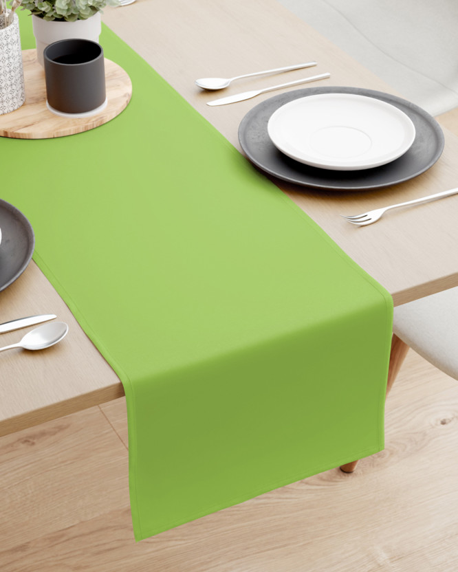 Běhoun na stůl 100% bavlněné plátno - zelený