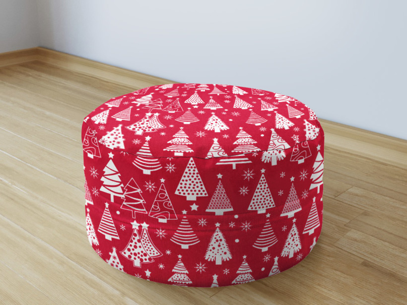 Vánoční bavlněný sedací bobek 50x20cm - stromečky na červeném