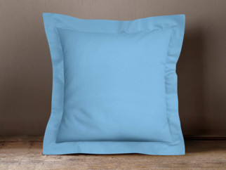 Bavlněný povlak na polštář s ozdobným lemem - modrý