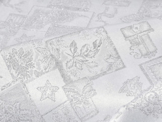 Vánoční exkluzivní povlak na polštář - vzor stříbrné Vánoce se třpytkami