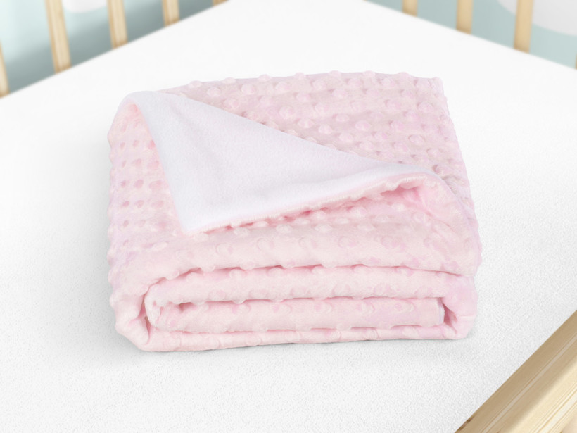 Dětská deka Minky - pastelově růžová - 75x100 cm