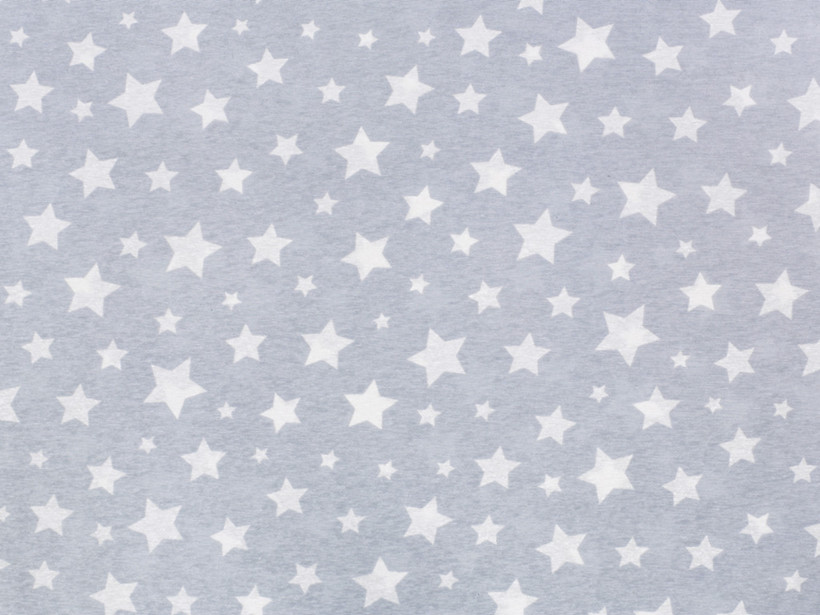 Vánoční dekorační látka Loneta - bílé hvězdy na šedém