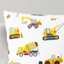 Dětský bavlněný povlak na polštář - nákladní auta a bagry