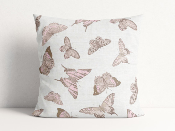 Dekorační povlak na polštář Loneta - růžoví motýli